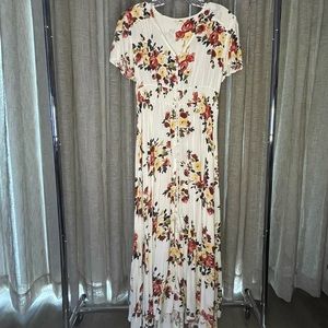 X-Large Country Inspired Floral Print Maxi Dress